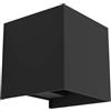 EGLO Valmontone Lampada da parete a LED per interni, a forma di cubo, illuminazione indiretta, faretto da parete per camera da letto e soggiorno, metallo nero, luce bianca calda, 10 x 10 cm
