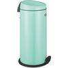 WESCO Classica raccolta rifiuti CAPBOY MAXI in colore menta, lamiera d'acciaio verniciata a polvere, inserto in metallo da 22 litri, pedana in plastica
