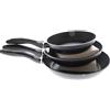Ibili Indubasic 405926 Padella Frittata alluminio/Plastica Nero, Set 3 padelle, 18 cm-22 cm-26 cm