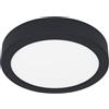 Eglo Fueva 6 Plafoniera a LED, rotonda, per bagno, lampada da soffitto in plastica di colore nero e bianco, luce bianca calda e fredda, IP44, diametro 16,5 cm