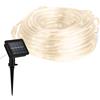 BRILONER - Striscia LED solare da 10 metri, luce bianca calda, resistente all'acqua di picco per esterni, striscia LED con 2 modalità di illuminazione, tubo esterno, nastro, bianco, trasparente