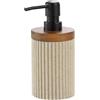 Douceur d'Intérieur, Dispenser di Sapone (Diametro 8 x 17 cm) Niagara, Colore Naturale, poliresina e Acacia