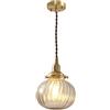 SIYANE Lampadario a Sospensione in Vetro Soffiato Blu e Verde, Lampada da Soffitto a Coste, Trasparente, Lampada a Isola, Zucca, Stile Vintage per Bagno e Camera