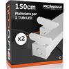 Eurocali 2 Plafoniere 150 cm per 2 Tubi LED (Non Inclusi) da Interno in Alluminio di Colore Bianco