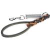 Record - Manigliotto a Tre Fili - Guinzaglio Cuoio con Molla e Moschettone in Acciaio - Taglia S - Lunghezza 50 cm - Colore Nero e Beige - Ideale per Cani di Grossa Taglia