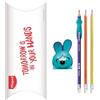 Maped - Kit di apprendimento della scrittura - Temperamatite Croc Croc Coniglio + 1 matita in grafite con guida dito squalo + 2 matite per carta Kidy Learn