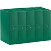 Esselte C30 EUROBOX Cartella Progetti per l'archiviazione, chiusura con bottone, 25 x 35 cm, Dorso 10 cm, Verde, Confezione da 5 pz, 390330180