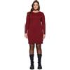 FIORELLA RUBINO: Maglia a Mini Abito in Viscosa Comfort Bordeaux. XL Stagione Autunno Inverno 2023