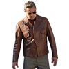 Aksah Fashion Giacca da uomo Once Upon A Time Rick Dalton Marrone Vera Pelle Leonardo Dicaprio Cappotto, Marrone, M