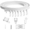EXIN DECHEN 3 Metri Binario Tenda Flessibile da Soffitto, Pieghevole In Abs con Montaggio Accessori per Finestre, Doccia, Camper