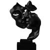 Moaobooh Scultura Decorativa Moderna in Resina per Soggiorno - Posizionamento Stabile, Adatta per Bar, Stanza, Ufficio (Nero)