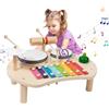 BASAMOU Strumenti Musicali Bambini 1 2 3 4 5 Anni Tamburo Bambino Musicale Batteria Bambini Xilofono Percussioni, Giochi Montessori Bambini Giocattolo Legno Bambina Regalo Compleanno,Natale,Pasqua