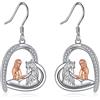 YAFEINI Cavallo Orecchini Ragazze Cuore Orecchini a Goccia Argento Sterling 925 Gioielli Regalo per le Donne Amico (Orecchini Oro Rosa Cavallo)