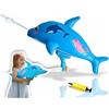 alldoro 60127 Delfino gonfiabile con pistola ad acqua - in plastica colorata - 72 x 43 cm, serbatoio da 250 ml, con pompa