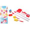 FLYPOP'S - Set di Pulizie - Giocattolo per Bambini - 010992 - Multicolore - Plastica - Imitazione - Scopa - Giocattolo per Bambini - Pulizia - Giocattolo per Bambini - 42 cm - A Partire dai 3 anni