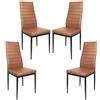 Drumm Sedie per sala da pranzo,Dining Chairs Moderne,Sedie da pranzo con schienale alto,Faux Leather,Metal Legs,Sedile imbottito spesso (Brun-4)