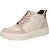 CAPRICE Sneaker da donna alti in pelle con cerniera, Bianco (Offwhite Comb), 39 EU