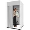 Madamera Spogliatoio portatile negozio di abbigliamento, spogliatoio quadrato mobile, spogliatoio con tende parasole la privacy, adatto a negozi di abbigliamento, centri commerciali e uffici (Argento)