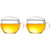 Creano Set di 2 Tazze di Tè con coperchio, pratico per Fiori di Tè Tèlini o bustina di Tè, Latte Macchiato, Caffè | 200ml