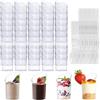 Ricofot Finger food, 50 Pezzi Bicchierini Finger Food, 75 ml Ciotoline Monoporzione, Bicchierini Plastica, Riutilizzabile Bicchieri Shot Plastica Adatto per Budini Mousse Caffè Frullati e Dessert Vari
