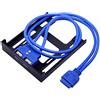 Widybord 2 Porte USB 3.0 Pannello Frontale Floppy Disk bay 20 Pin USB3.0 Hub Adattatore di Espansione Staffa in Plastica per PC Desktop