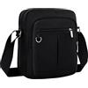 Lizbin uomo Messenger Bag, Piccole borse Crossbody per le donne degli uomini, Casual Sling Pack Borsa a tracolla Borse laterali Uomo Borsa Resistente all'acqua per i viaggi di lavoro di affari (nero)