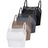 Bencailor 4 Canottiere da Donna in Pizzo con Spalline Sottili, Bralette, Crop Top, Mezza Canotta a Fascia in Pizzo, per Donne e Ragazze, M, Bianco, Verde Sottaceto, Scuro, Nero