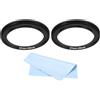 PATIKIL 43mm-77mm Cerchio di Adattamento in Metallo Step Up con Panno per la Pulizia, Set da 2 Cerchi Adattatori in Lega di Alluminio per Obiettivi Fotocamera e Paraluce, Colore Nero