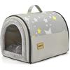 Jiupety Casetta Accogliente per Kennel Cane Piccolo, 2 In 1 Cuccia Cane Piccola Taglia, Taglia M Adatta per Gatti e Cani di Piccola Taglia, Casetta Portatile per Cuccia per Gatti, Grigia