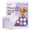 MICOOYO Pannolini Cane Femmina Monouso, Pannolini per Cani con apertura regolabile della coda, indicatore di umidità, Tuta per cuccioli e gatti in calore/addestramento(S Plus,50 pezzi)