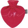 Fashy Flacone da 0,7 l, con rivestimento e ricamo Love, rosso