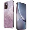 WBWONE Glitter Cover per Xiaomi Redmi Note 11 Pro 5G/4G / Note 12 Pro 4G, Bordo Elettroplaccato, Custodia Morbida con Adesivi Scintillio, Anti-Graffio Case - Rosa