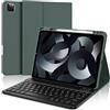 IVEOPPE Custodia Tastiera iPad Air 5/4 Generazione 2022/2020, iPad Pro 11 4/3/2/1 Generazione, Bluetooth Wireless Layout Italiano, Verde Scuro