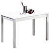 ASTIMESA Fisso Tavolo da Cucina, Metallo Vetro Legno, Bianco, 100x60cm