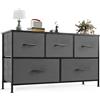 NEWBULIG Storage Organizer unità pannello di legno per i vestiti Armadio Soggiorno Corridoio, Legno Ingegnerizzato, Grigio, 5 cassetti