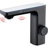 CREA Rubinetto Bagno Infrarossi, Miscelatore Lavabo Automatico con Sensor, Nero Opaco