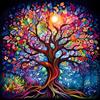 MEIYUDA 5D Diamond Painting Kit Completo Albero Della vita Colorato, Diamantini Crystal Art Bambini, Pittura Diamante Fai da Te, Strass Ricamo a Punto Croce, Decorazione per Casa e Pareti 30x30cm