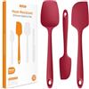 U-Taste Spatole Silicone Set di 3: 315℃ Resistente al Calore, Gomma Flessibile senza BPA Cucchiaio Leccapentola, Raschietto per Pentole Antiaderenti per Cucina Cottura Miscelazione (Rosso)