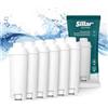 Sillar Set da 6x Filtro Acqua per Macchine da Caffè Delonghi DLSC002, SER3017 & 5513292811 - Compatibile con le Serie ECAM, ESAM, ETAM | Adatto a Dinamica, PimaDonna | Cartucce a Carbone Attivo