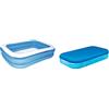 Bestway-Piscine gonfiabili, Colore Blu, 211 cm, Aufblasbare Pools_Blau/Wei & szlig; & 58108 Copertura per Piscina Family da 305 x 183 cm