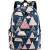 YANAIER Zaino per la scuola da ragazza, alla moda, per il tempo libero, per donne, adolescenti, ragazzi, impermeabile, con scomparto per laptop, Triangolo blu olio, L, Moderno, alla moda, giovanile, casual