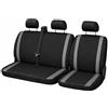 Susy Shop Coprisedili Universali Per Furgoni e Camion 3 Posti, Anteriore 2+1 Compatibile Con Bracciolo. (Nero - Grigio)