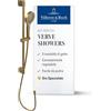 Villeroy & Boch Verve Showers set doccia, set doccia con supporto doccetta regolabile e doccetta con 3 tipologie di getto, sistema doccia con soffione rotondo, Oro spazzolato