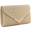 LHHMZ Pochette da donna in paglia Borsa da sera estiva Pochette in rattan rafia Borsa da spiaggia in tessuto Pochette da viaggio per matrimonio