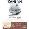 Canson Mi-Teintes Velvet, blocco carta da disegno collato lato corto, 430gm, 24 x 32 cm, bianco crema, 12 fogli