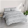 Italian Bed Linen Parure copripiumino ATHENA con sacco e federe stampati, SOFIA FUMO, Matrimoniale