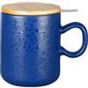 GENEVIEVE LETHU Geneviève Lethu 536234 - Tisaniera con infusore, 45 cl, tazza da tè, tisana con coperchio in pino e colino in acciaio inox, colore: Blu scuro collezione mezzanotte