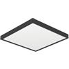 Eglo Fueva 6 Plafoniera a LED, quadrata, per bagno, lampada da soffitto in plastica di colore nero e bianco, luce bianca calda e fredda, IP44, 15 x 15 cm