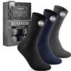 sockenkauf24 10 Paia Calze Uomo Classiche Eleganti Calzini Neri Blu Grigio Comode Cotone Traspiranti 15800 (43-46)