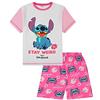 Disney Lilo and Stitch Stay Weird - Pigiama corto da donna, colore: rosa e bianco, rosa, 12-14